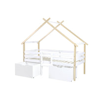Letto per bambini 90 x 190 cm in legno di pino con rete a doghe