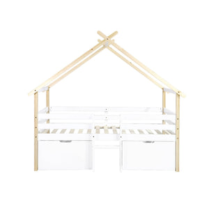 Letto per bambini 90 x 190 cm in legno di pino con rete a doghe