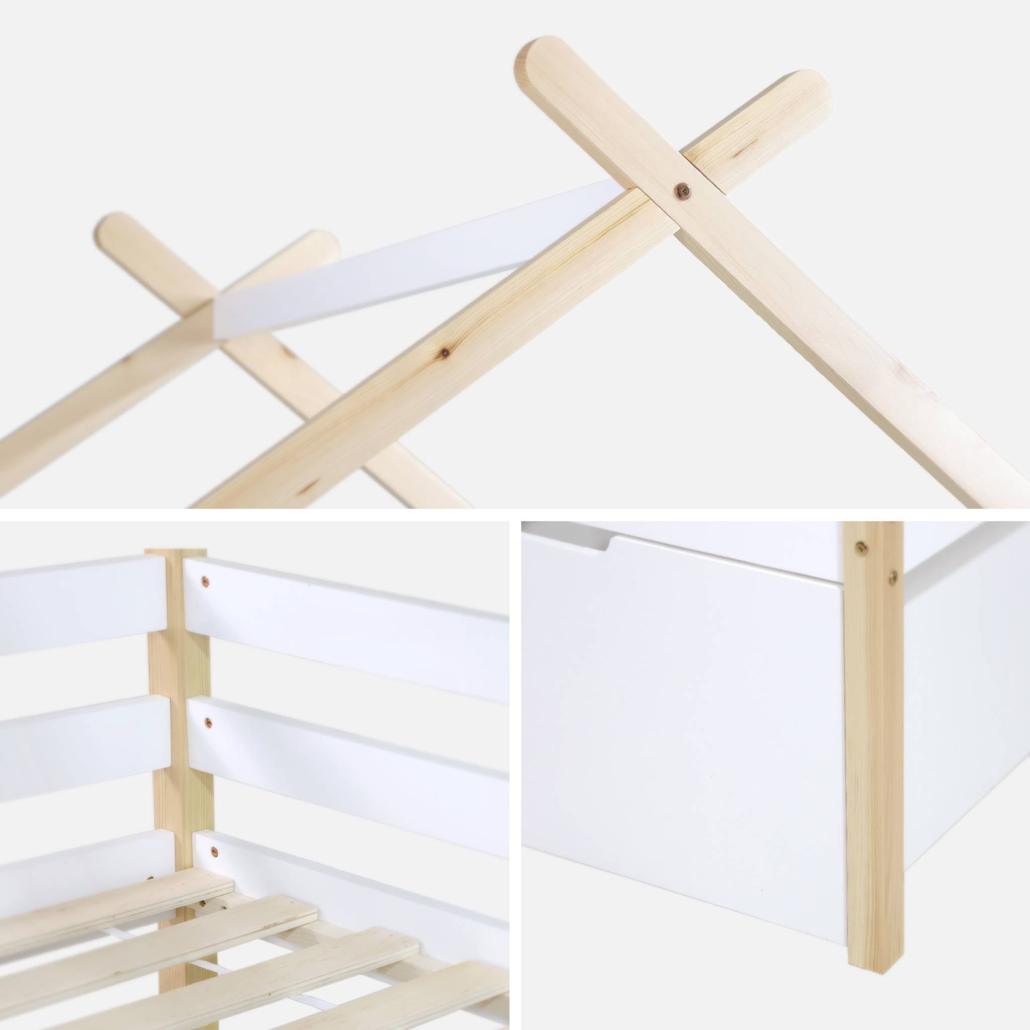 Letto per bambini 90 x 190 cm in legno di pino con rete a doghe