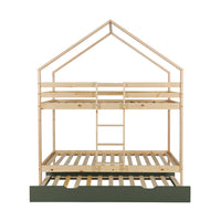 Letto a castello per bambini cabina 190 cm pino naturale con cassetto,