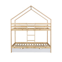Letto a castello per bambini cabina 190 cm pino naturale con cassetto,
