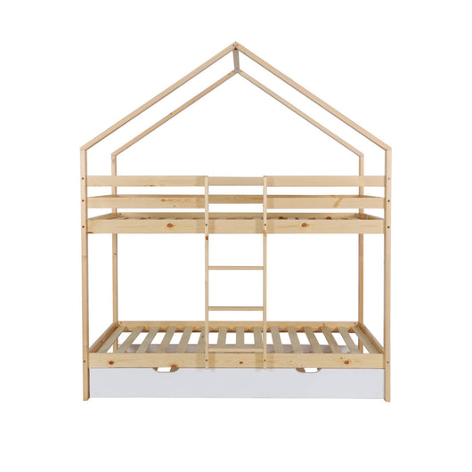 Letto a castello per bambini cabina 190 cm pino naturale con cassetto,