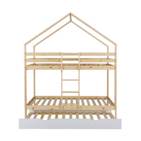 Letto a castello per bambini cabina 190 cm pino naturale con cassetto,