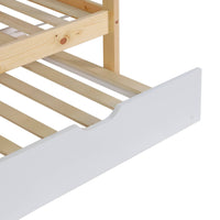 Letto a castello per bambini cabina 190 cm pino naturale con cassetto,