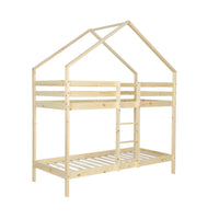 Letto a castello per bambini a forma di capanna 190cm in pino
