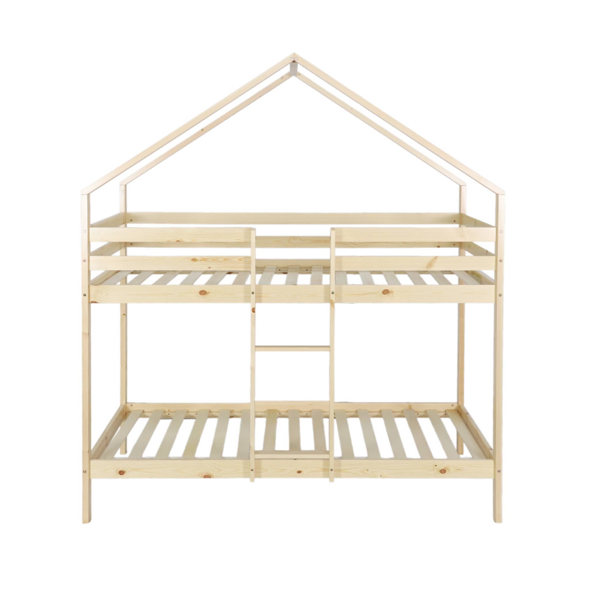Letto a castello per bambini a forma di capanna 190cm in pino