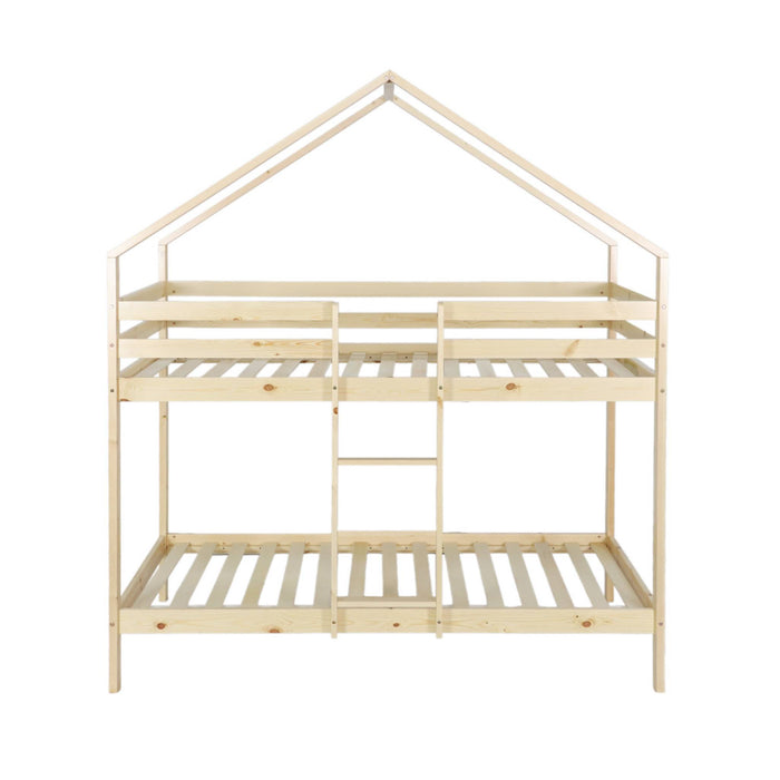 Letto a castello per bambini a forma di capanna 190cm in pino