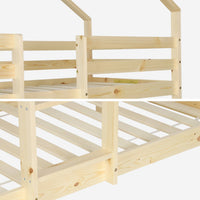 Letto a castello per bambini a forma di capanna 190cm in pino