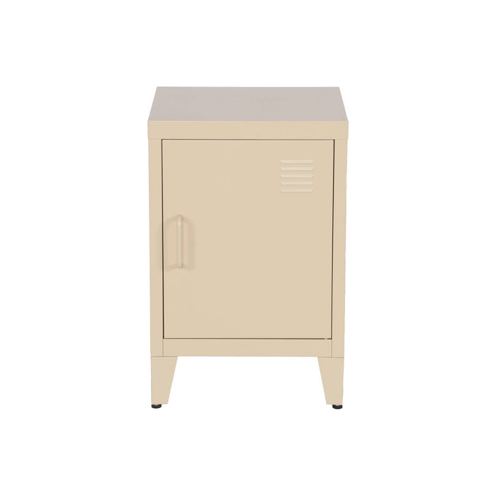 Comodino industriale, 1 anta, beige