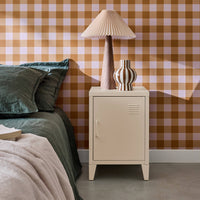 Comodino industriale, 1 anta, beige