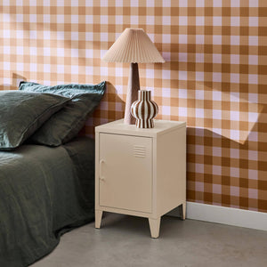 Comodino industriale, 1 anta, beige