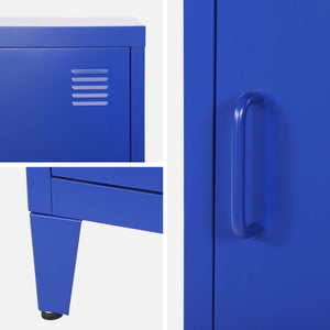 Comodino industriale, 1 anta, blu