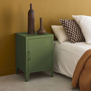 Comodino industriale, 1 anta, verde kaki