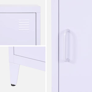 Comodino industriale, 1 anta, lilas