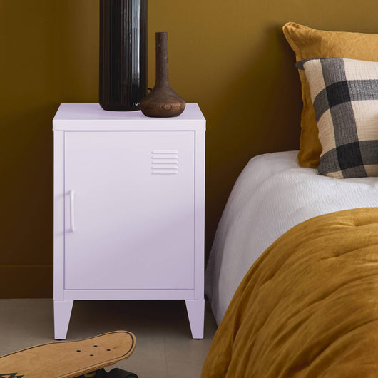 Comodino industriale, 1 anta, lilas