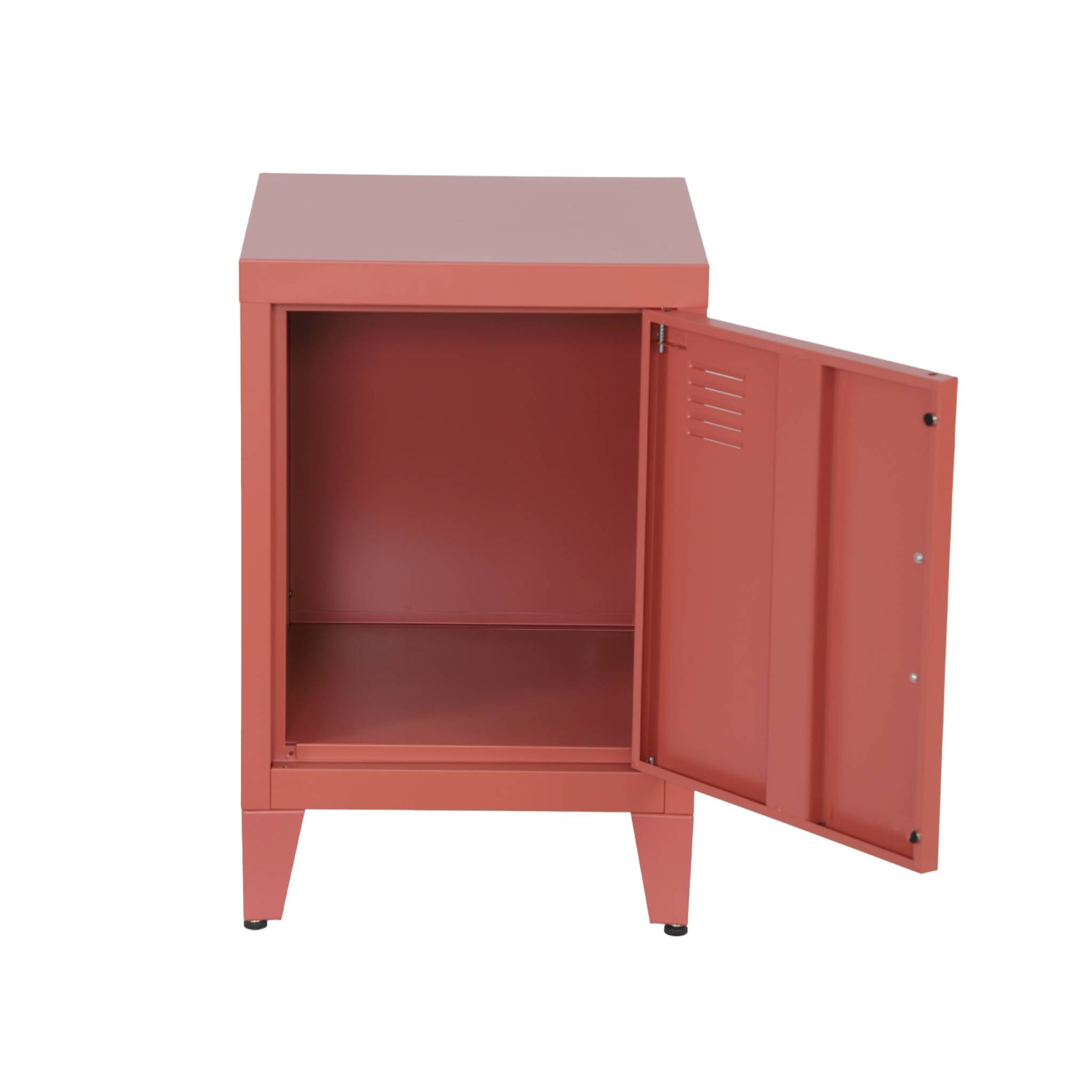 Comodino industriale, 1 anta, terracotta