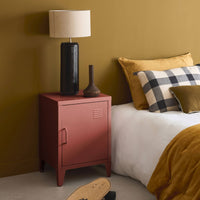 Comodino industriale, 1 anta, terracotta