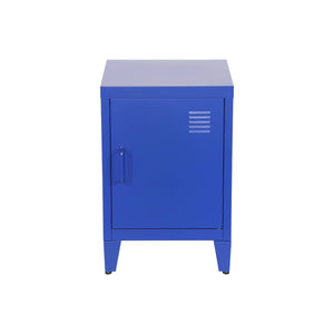 Set di 2 comodini industriali, 1 anta, blu