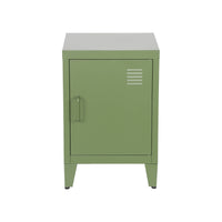 Set di 2 comodini industriali, 1 anta, verde kaki