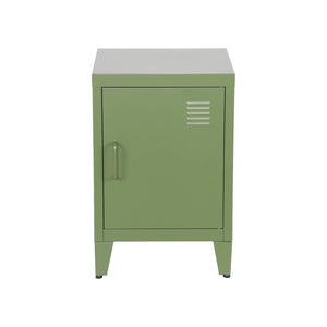 Set di 2 comodini industriali, 1 anta, verde kaki