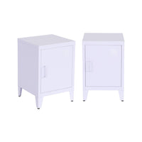 Set di 2 comodini industriali, 1 anta, lilas