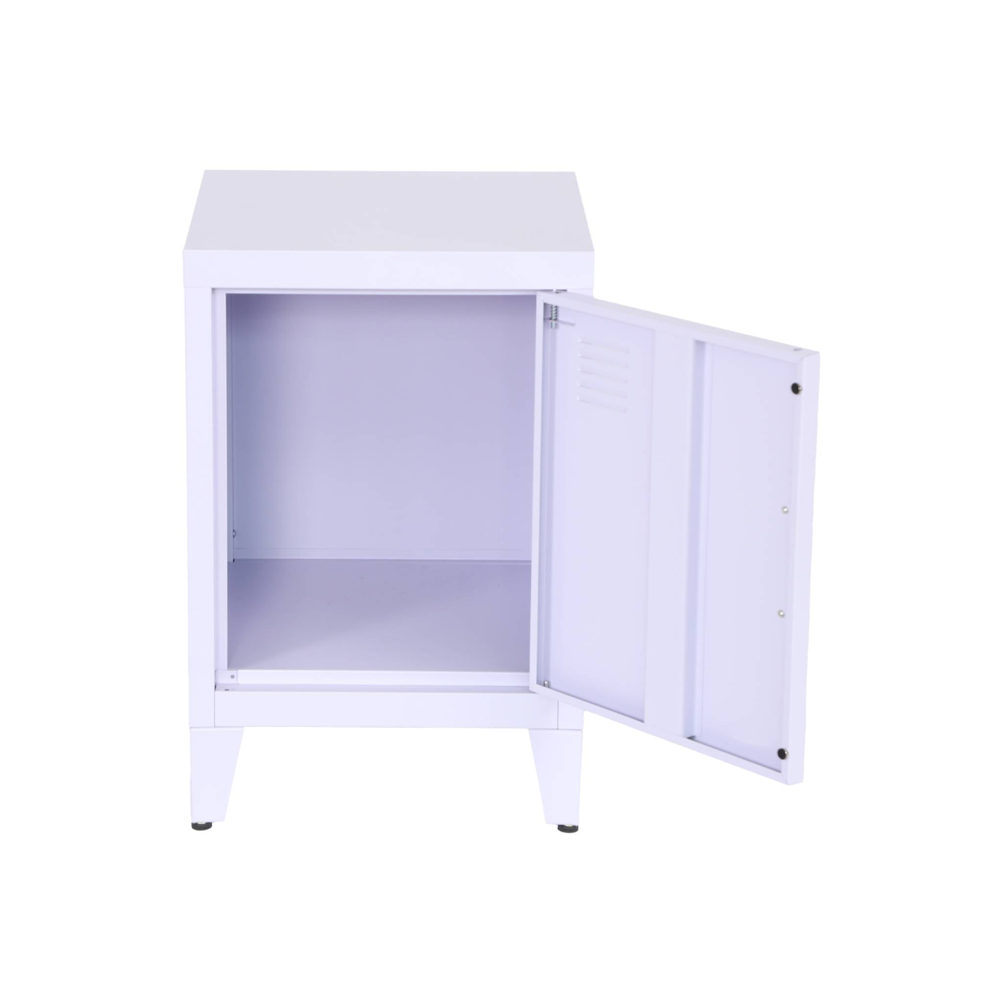 Set di 2 comodini industriali, 1 anta, lilas