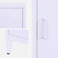 Set di 2 comodini industriali, 1 anta, lilas