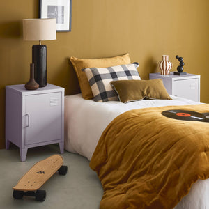 Set di 2 comodini industriali, 1 anta, lilas