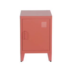 Set di 2 comodini industriali, 1 anta, terracotta