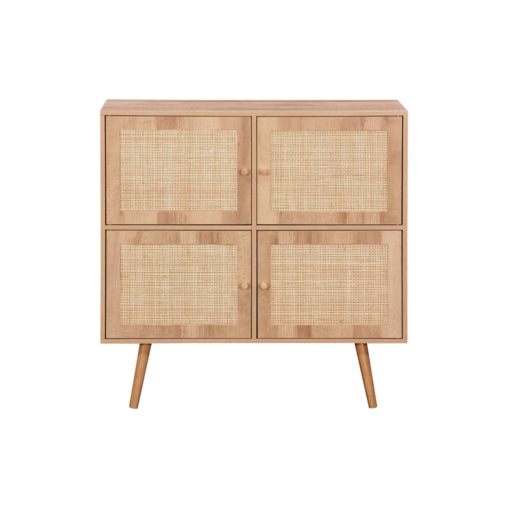 Cassettiera per bambini a 4 ante effetto legno, marrone naturale