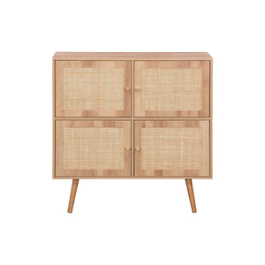 Cassettiera per bambini a 4 ante effetto legno, marrone naturale