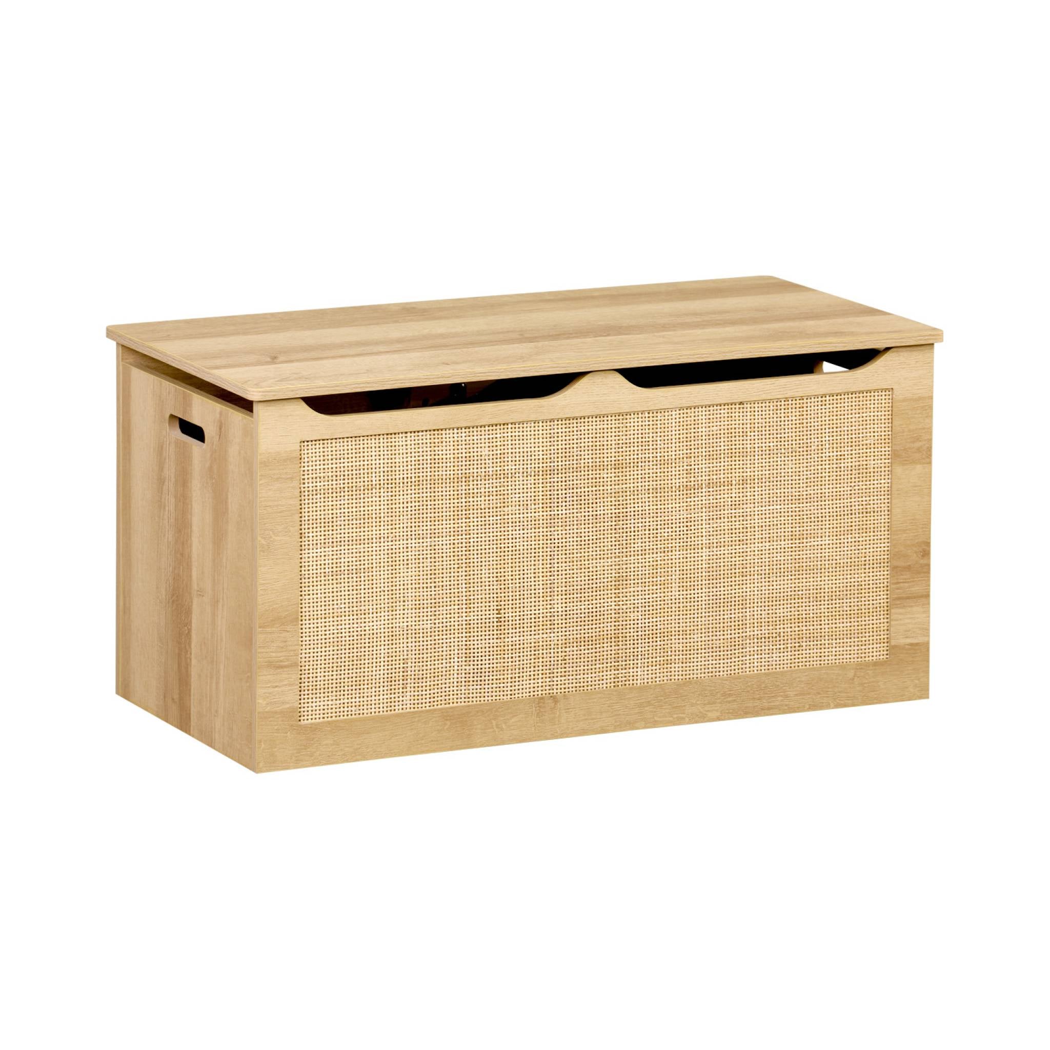 Scatola per giocattoli in legno per bambini, marrone naturale