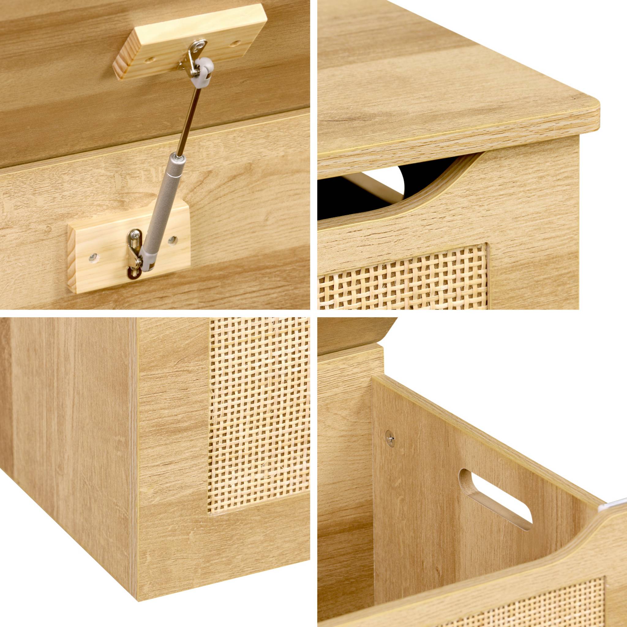 Scatola per giocattoli in legno per bambini, marrone naturale