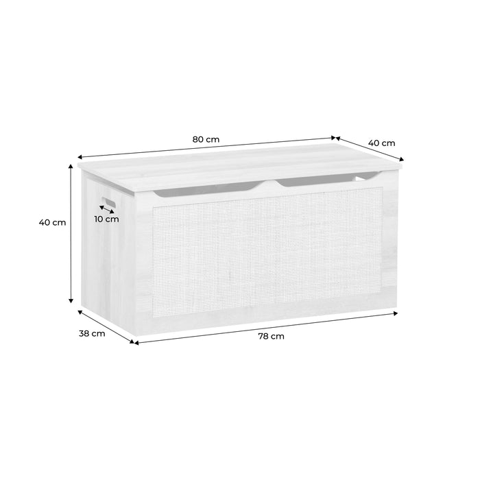 Scatola per giocattoli in legno per bambini, marrone naturale
