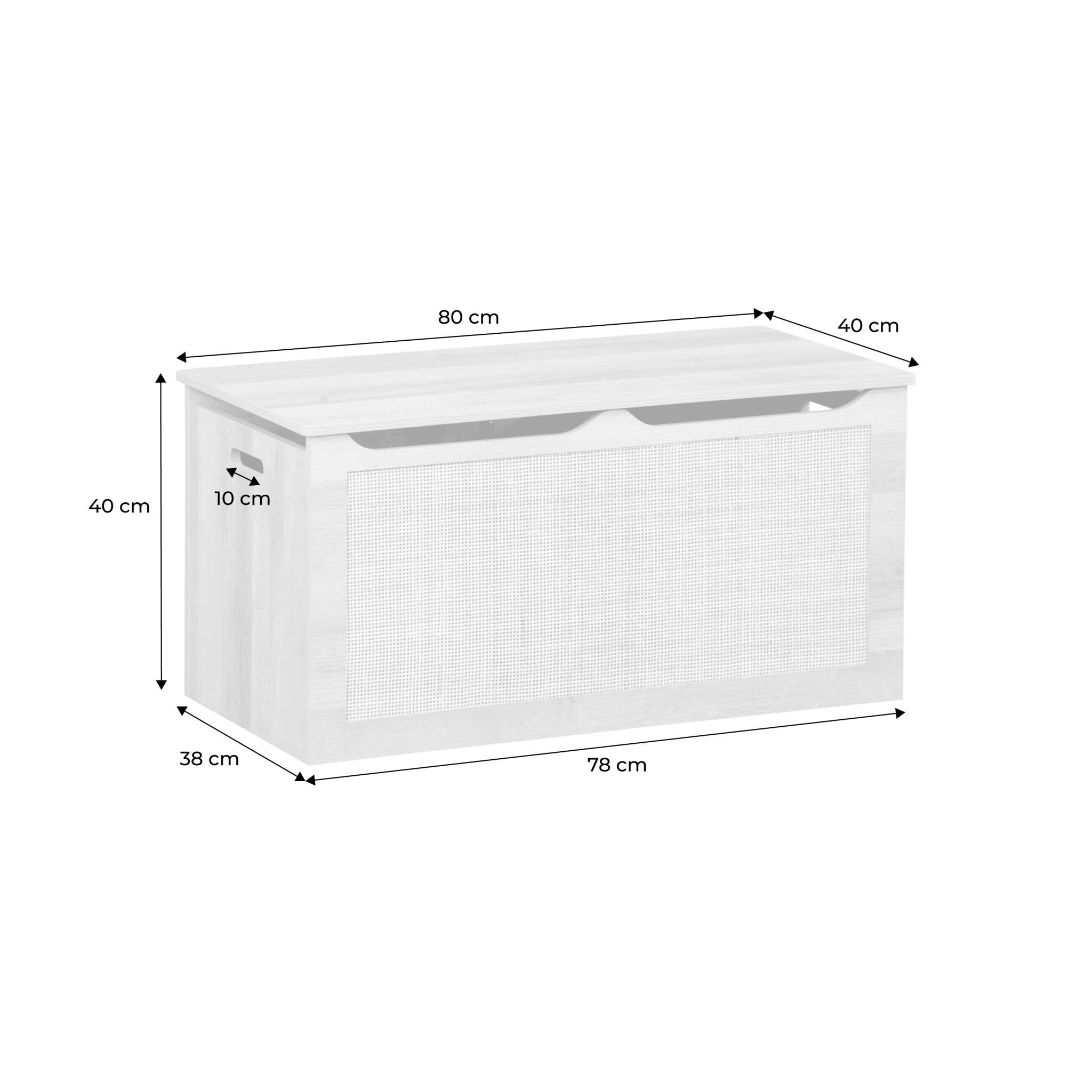 Scatola per giocattoli in legno per bambini, marrone naturale