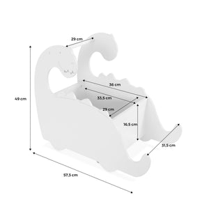 Scatola portagiochi con ruote per bambini dinosauri, verde