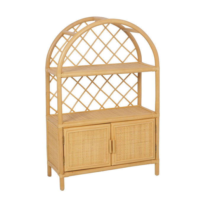 Libreria per bambini esotica in rattan naturale, rattan naturale