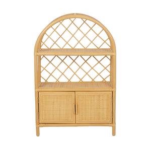 Libreria per bambini esotica in rattan naturale, rattan naturale