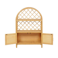 Libreria per bambini esotica in rattan naturale, rattan naturale