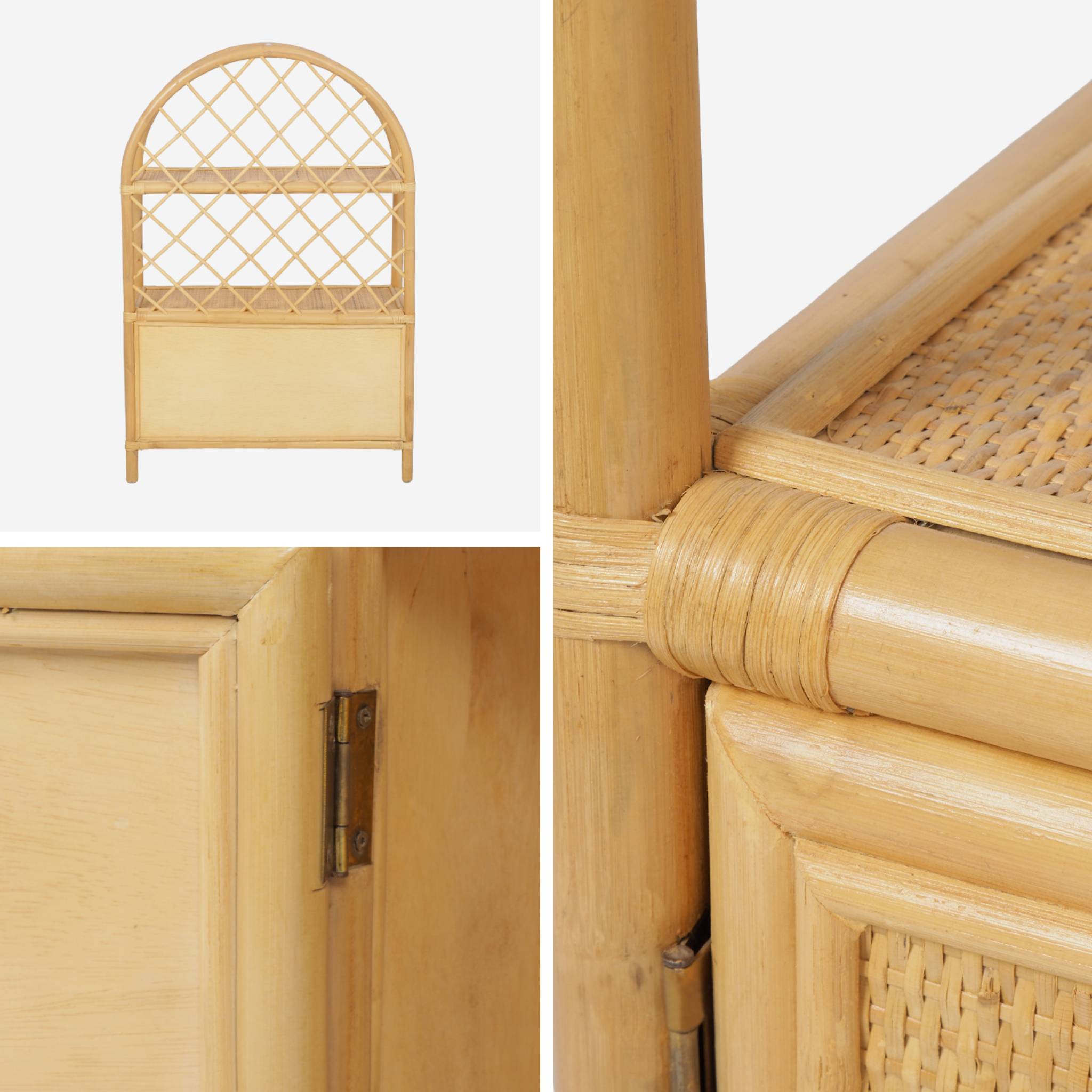 Libreria per bambini esotica in rattan naturale, rattan naturale