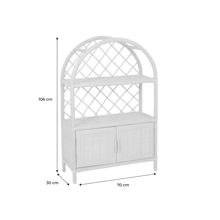 Libreria per bambini esotica in rattan naturale, rattan naturale