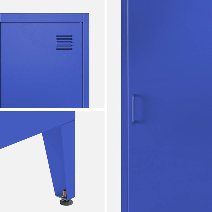 Armadio camera industriale con 4 vani, blu