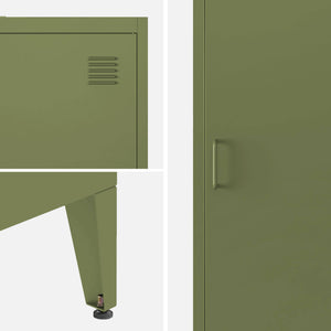 Armadio camera industriale con 4 vani, verde kaki