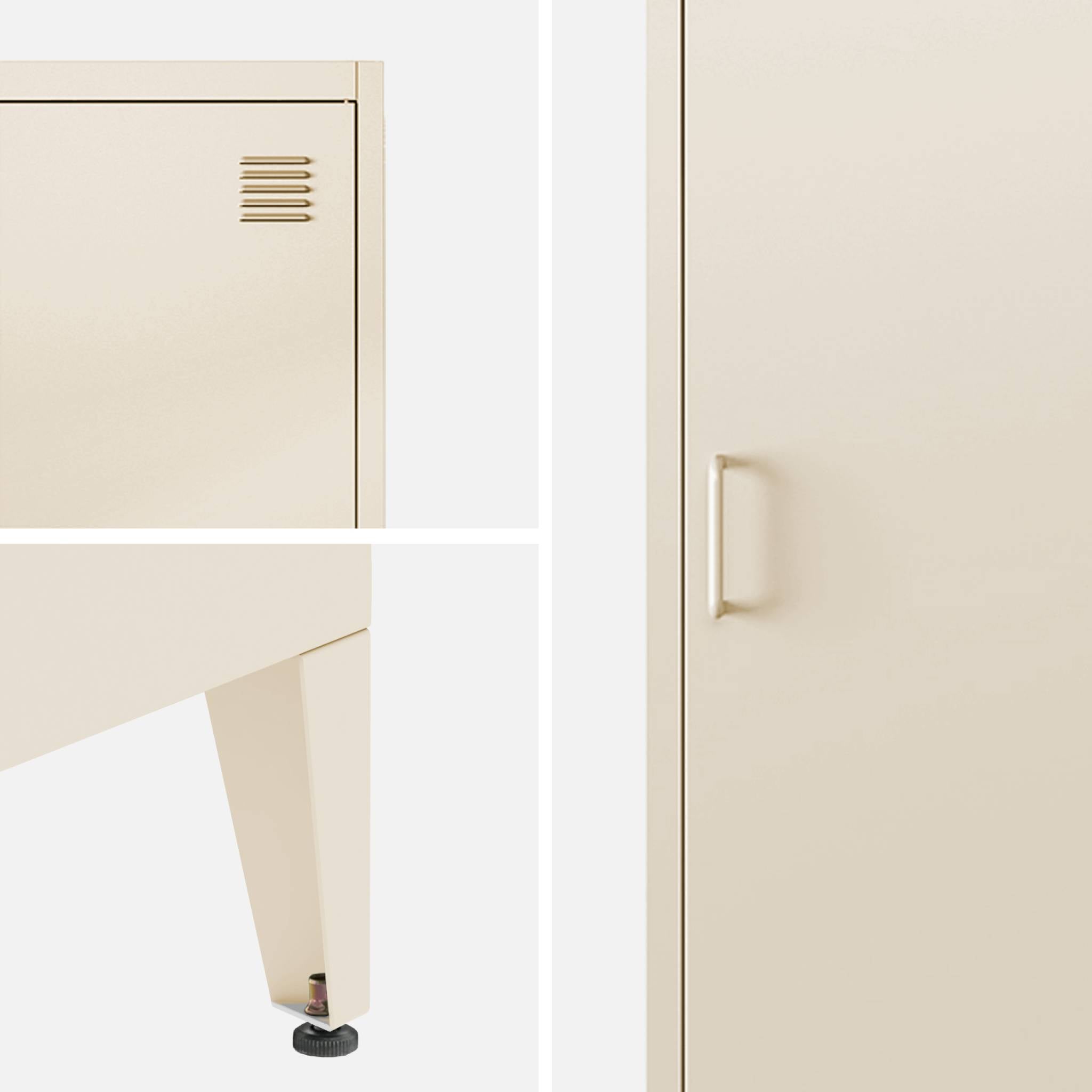 Set di 3 armadi camera industriale, 4 vani, beige