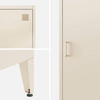 Set di 3 armadi camera industriale, 4 vani, beige