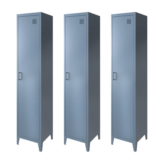 Set di 3 armadi da camera in metallo, 4 vani portaoggetti