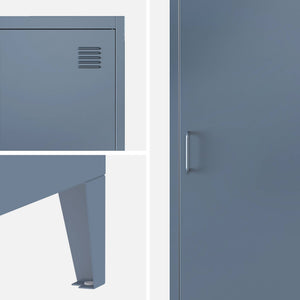 Set di 3 armadi da camera in metallo, 4 vani portaoggetti