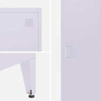 Set di 3 armadi camera industriale, 4 vani, lilas