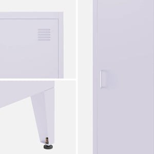 Set di 3 armadi camera industriale, 4 vani, lilas