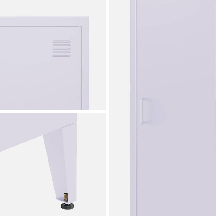 Set di 3 armadi camera industriale, 4 vani, lilas